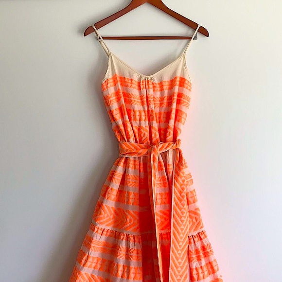 Devotion Petra Embroidered Tie-Belt Maxi Dress Orange One Size (OS) NWT -  coffeafoods.com